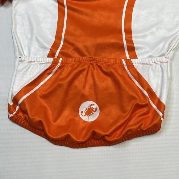 Castelli Cycling Jersey Long Sleeve Medium Orange White Polyester Road Bike Top - Picture 9 of 9